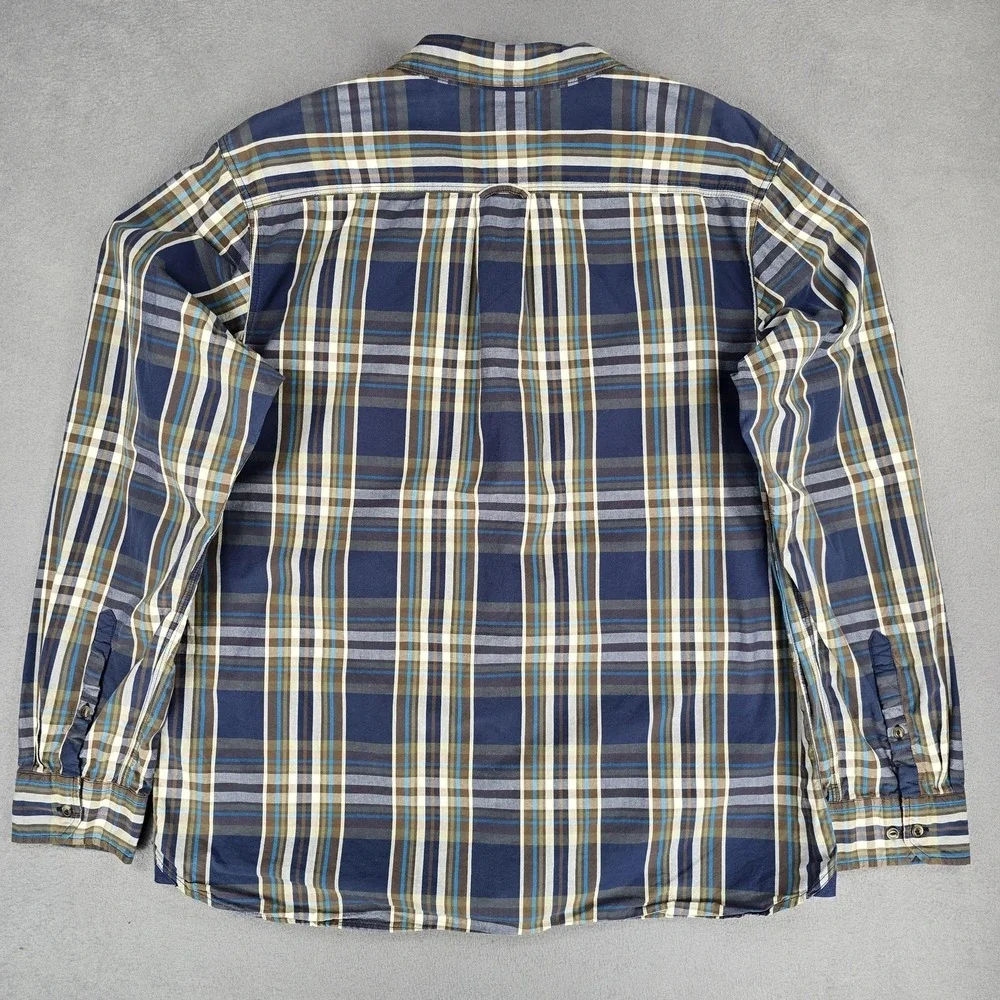 The North Face‎ Shirt Mens XL Blue Plaid Lightweight Cotton Button Up Casual